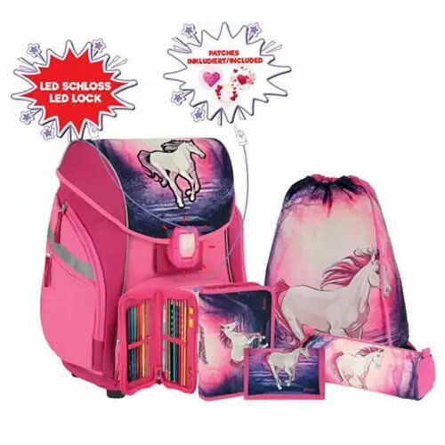Spirit Spirit: Čarobni jednorog 3D uzorak ergonomska 5-dijelna &scaron;kolska torba set s LED osvjetljenjem 34x22x41cm Cijene