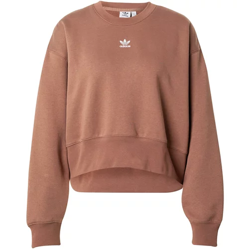 Adidas Sweater majica smeđa / bijela