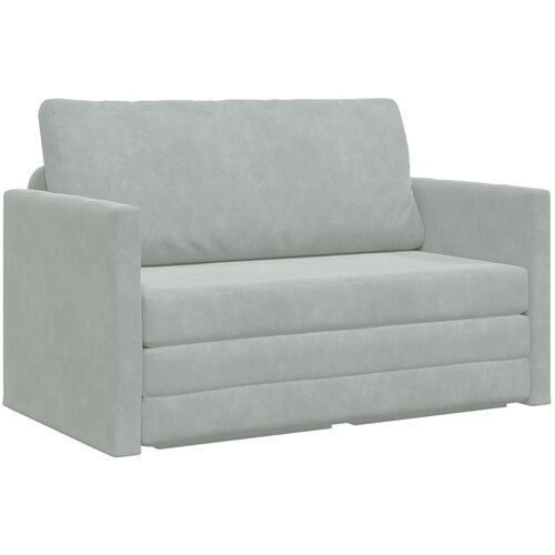 VidaXL Kauč Krevet 2-u-1 Svjetlosiva 124x204x61 cm Slike