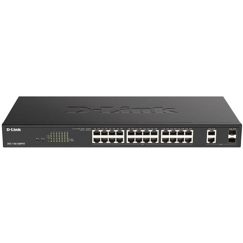 D-link DGS-1100-26MPV2 network switch Managed L2 Gigabit Ethernet (10/100/1000) Power over Ethernet (PoE) Black Slike