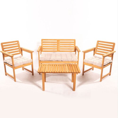 Hanah home MYT01 - Cream Garden Table &amp;amp; Chairs Set (4 Pieces) Slike