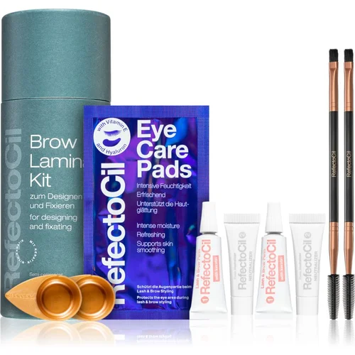 RefectoCil brow lamination kit darovni set trajna ondulacija lash & brow perm 3,5 ml 2 kom + neutralizator za trajnu ondulaciju neutralizer 3,5 ml 2 kom + zaštitni papiri za područje ispod očiju eye care pads 1 kom + kist za trepavice i obrve 2 kom + posudica za miješanje boje 2 kom za žene