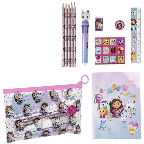 Gabby&amp;#039;s Dollhouse set &amp;scaron;kolskog pribora s pernicom Slike