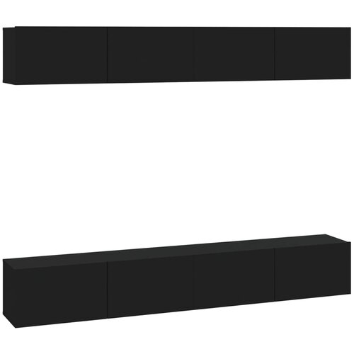 vidaXL Stenske TV omarice 4 kosi črne 100x30x30 cm, (20731148) Cene