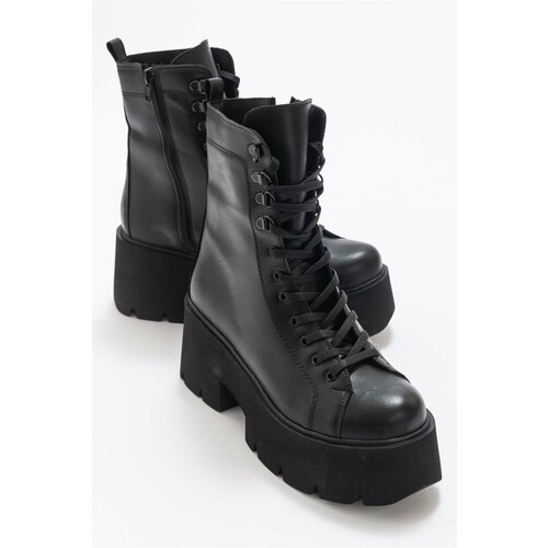 LuviShoes Morton Black Skin Women's Boots Slike