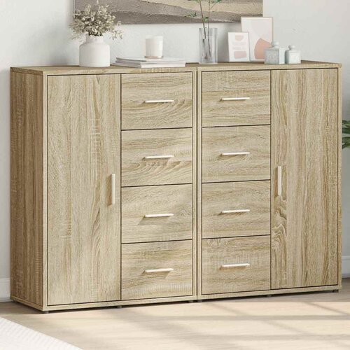  Komoda 2 kom boja hrasta sonome 60x31x84 cm konstruiranog drva Smeđa Cijene