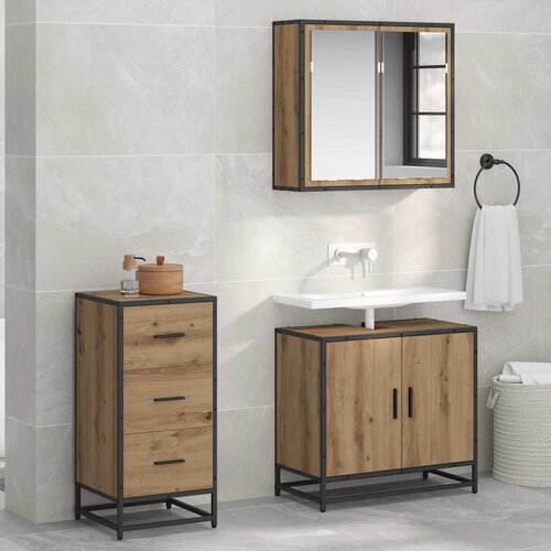 vidaXL Strani šal artisan hrast 35,5 x 35 x 76 cm Konstruiran les Cene