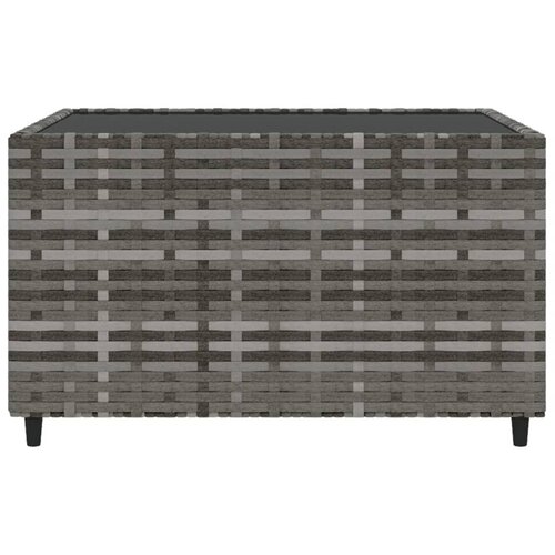  Četvrtasti vrtni stolić za kavu sivi 50 x 50 x 30 cm poliratan Slike