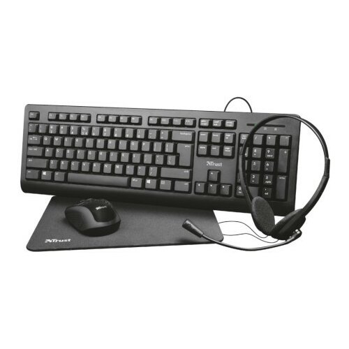 Trust PRIMO 4-IN-1 set/tastatura/miš/slušalice/podloga/crni Komplet ( 24260 ) Cene
