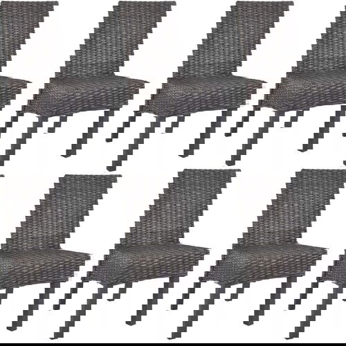 vidaXL Jedilni stoli 6 kosov rjavi Kubu ratan in mangov les Cene