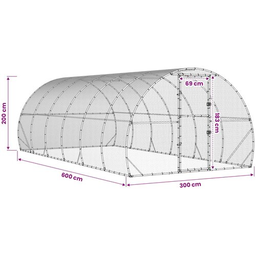  Koko&amp;scaron;injac Srebrna 600 x 300 x 200 cm Pocinčani čelik Slike