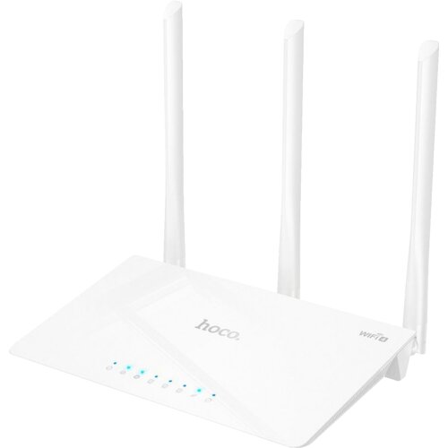 Hoco. Wireless N Router HI30, 3 porta, 300 Mbps, 3 x 5 dBi antena, Bijeli Slike