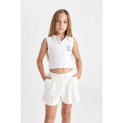 Defacto Girl's Polo Neck Sports Printed Undershirt