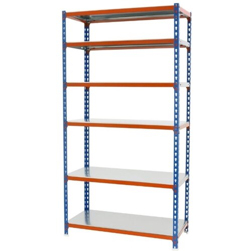 SIMONRACK regal Simonclick 250X110X50cm, 6P/200kg, modra/oranžna Slike