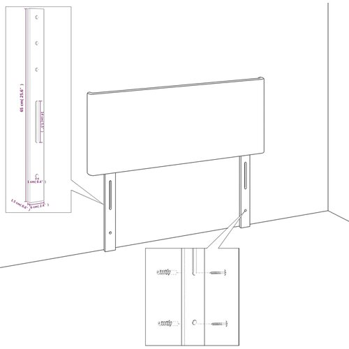  Uzglavlje Crno 160x5x118/128 cm Tkanina Slike
