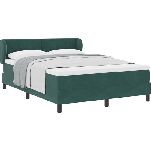 vidaXL Box Spring Postelja z Blazino Temno Zelena 160x200 cm Žamet, (22053060) Cene