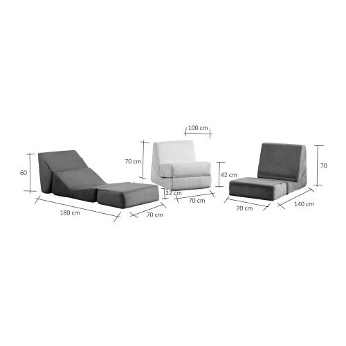 Atelier Del Sofa Fotelja na razvlačenje Origami, 100x70x70 cm, Krem Slike