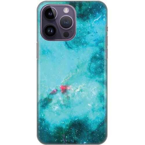 Silikonska maska za iPhone 14 Pro Max 6.7 Marbel Sky Print akvamarin Slike