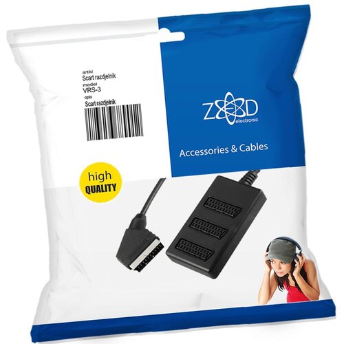 Zed Electronic Scart razdjelnik, 1 na 3 - VRS-3, Crni Cijene