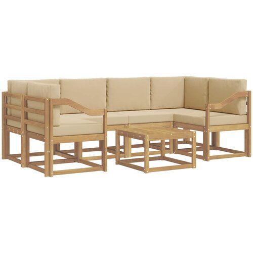 Set vanjskih sofa 7 kom. Bijela i bež Slike