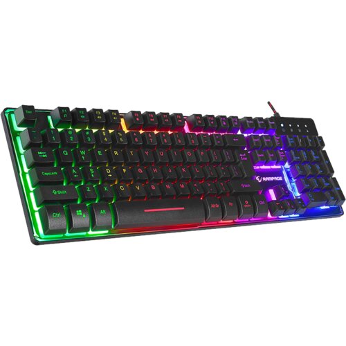  Tastatura gaming RAMPAGE Titan K9 Black USB Rainbow Color Backlit US/EGNLISH Layout FULL SIZE Slike