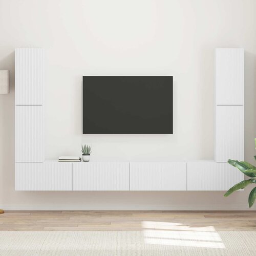  Set TV komoda 8 pcs Bijelo Konstruirano drvo Cene