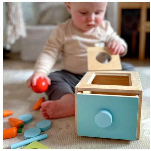 Woopie Montessori drvena kutija/sorter s kliznom ladicom Slike
