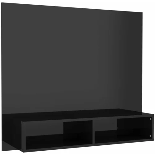 vidaXL Stenska TV omarica visok sijaj črna 102x23,5x90 cm iverna pl., (20733519)