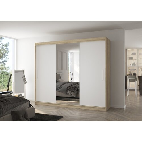 ADRK GARDEROBNA OMARA DENIS 250 CM (VE� BARV)-Sonoma hrast/bela Cene