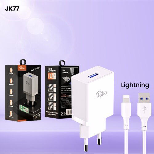 Konfulon kućni punjač joko mini JK77+I fast ligtning 2.4A beli Slike