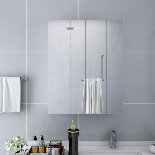  323607 Bathroom Mirror Cabinet White 60x15x75 cm MDF Slike