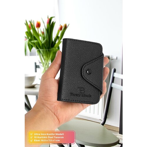 Tonny Black Original New Generation Slim Model 10 Card Compartmented Business Card Holder & Credit Stylish Card Holder Wallet Slike