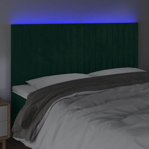  LED uzglavlje tamnozeleno 180x5x118/128 cm bar&amp;scaron;unasto Slike