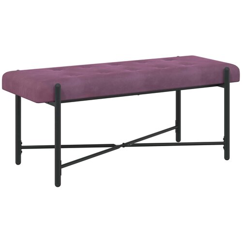  Klupa s gumbima i jastučićima Ljubičasta 110 x 40 x 46 cm Slike