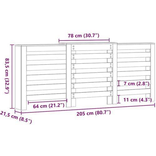  Pokrov za radijator hrasta sonome 205x21,5x83,5 cm Slike