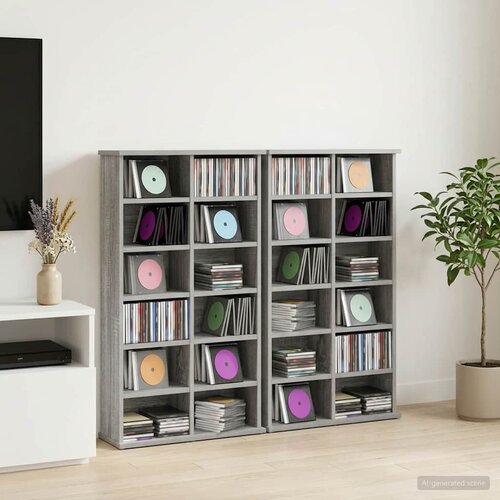 Cd ormar 2 kom. Siva Sonoma 60 x 17 x 92 cm Konstruirano drvo Cene