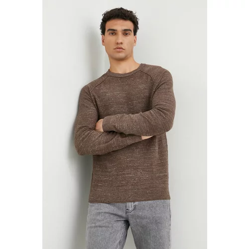 GAP Pamučni pulover za muškarce, boja: smeđa, lagani