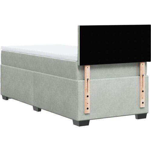 VidaXL Box spring krevet s madracem svjetlosivi 90x190 cm bar&amp;scaron;unasti Slike