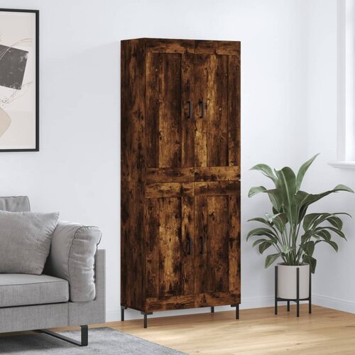 vidaXL Visoka komoda dimljeni hrast 69 5x34x180 cm konstruiranog drva Cijene