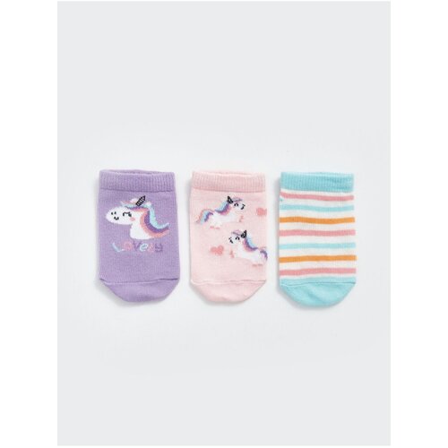 LC Waikiki Lcw Printed Baby Girl Booties Socks 3-Pack Slike