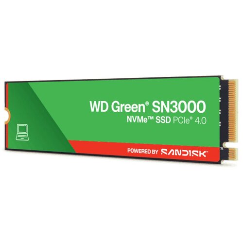 Western Digital ssd wd green SN3000 nvme (M.2 2280, 500GB, pcie Gen4x4) bulk pack (216 units) Slike