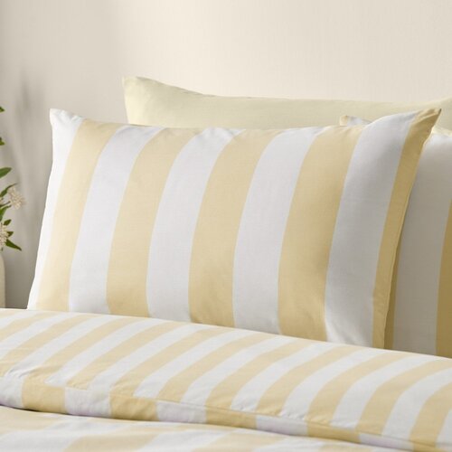 Catherine Lansfield Rumena 3-delna posteljnina za zakonsko posteljo 200x200 cm Cove Stripe &amp;ndash; Slike