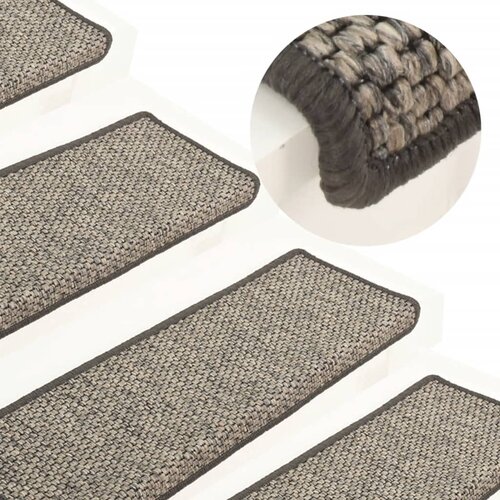 VidaXL Samoljepljivi otirači za stepenice 15 kom 65 x 25 cm sivi/bež Slike