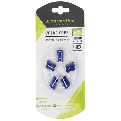 Carmotion Aluminijumske kapice ventila, 5 komada, Plave Slike