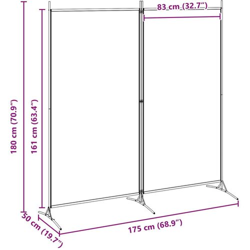 Pregrada sa 2 panela Bež 175 x 180 cm Tkanina - Bež 175 x 180 cm Slike