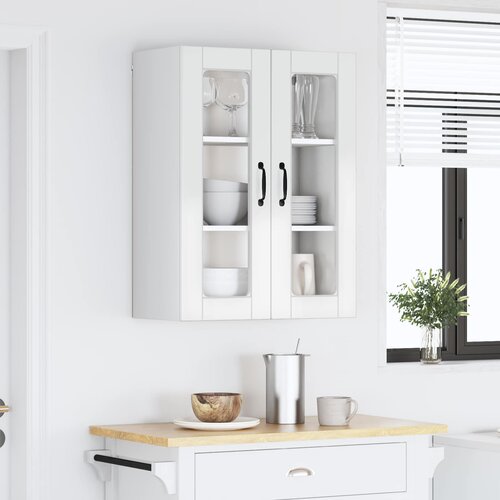 Zidni stakleni ormarić Visoki sjaj bijela 60 x 31 x 80 cm Slike