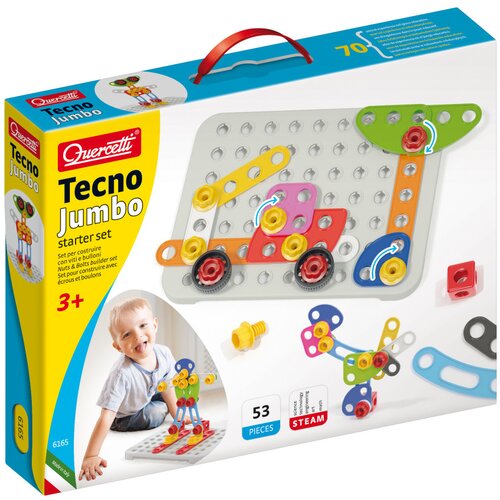 Quercetti Tecno Jumbo Starter Set – konstrukcijski gradniki – 53 kosov Cene