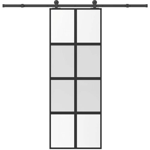 VidaXL Klizna vrata s priborom 76 x 205 cm kaljeno staklo i aluminij Slike