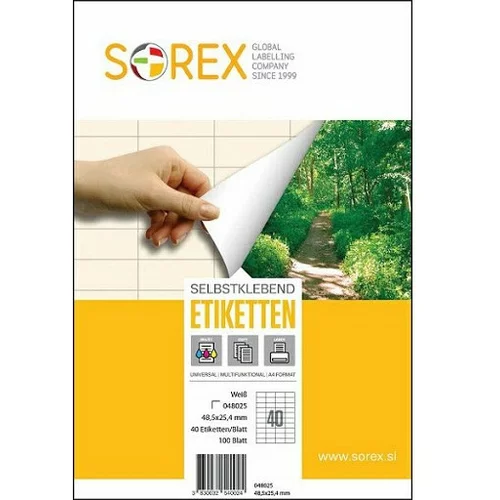 Etikete Sorex 48,5 x 25,4 mm, 100/1