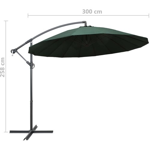  suncobran zeleni 3 m s aluminijskim stupom Slike